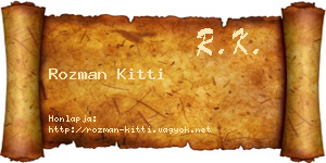 Rozman Kitti névjegykártya