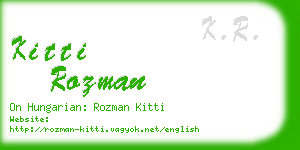 kitti rozman business card